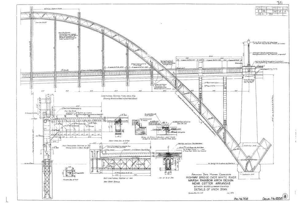 Cotter Bridge Blueprints page 8, arch design.