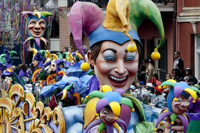 Float in Mardi Gras Parade in New Orleans