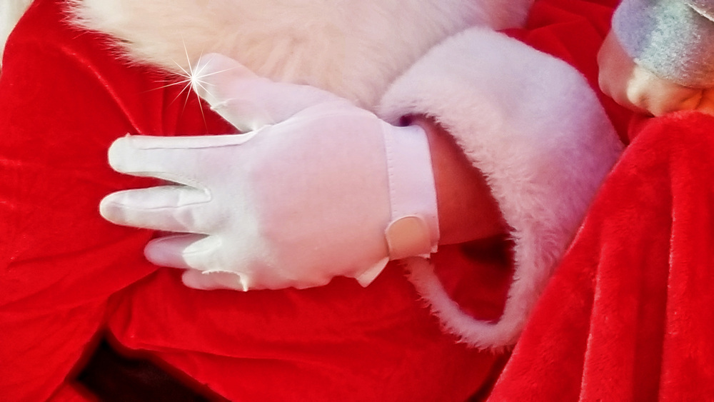 Closeup of Santas Glove