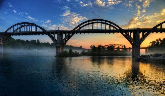 sunset over cotter bridge