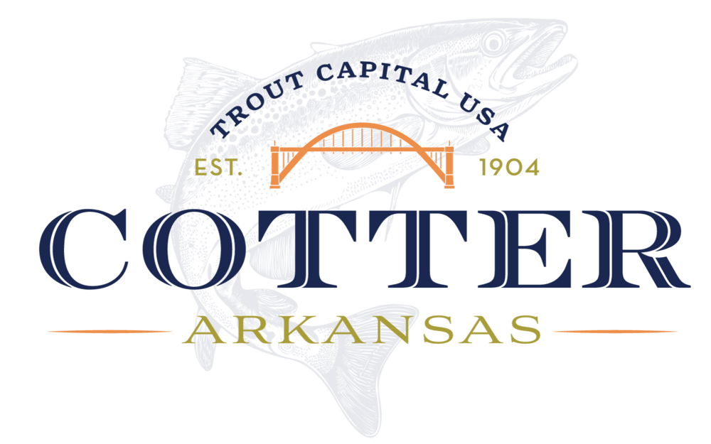 Cotter Logo with Cotter Bridge and a Trout