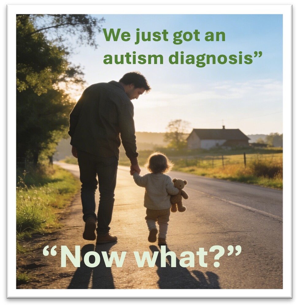 Dad and young autistic son