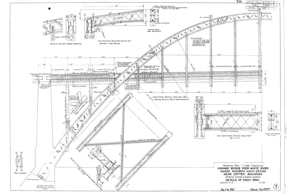 Cotter Bridge Blueprints page 7, arch design