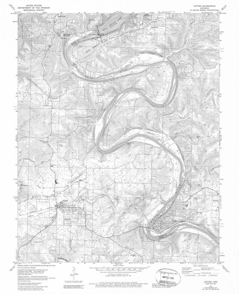 AR, Cotter 1972 geo map