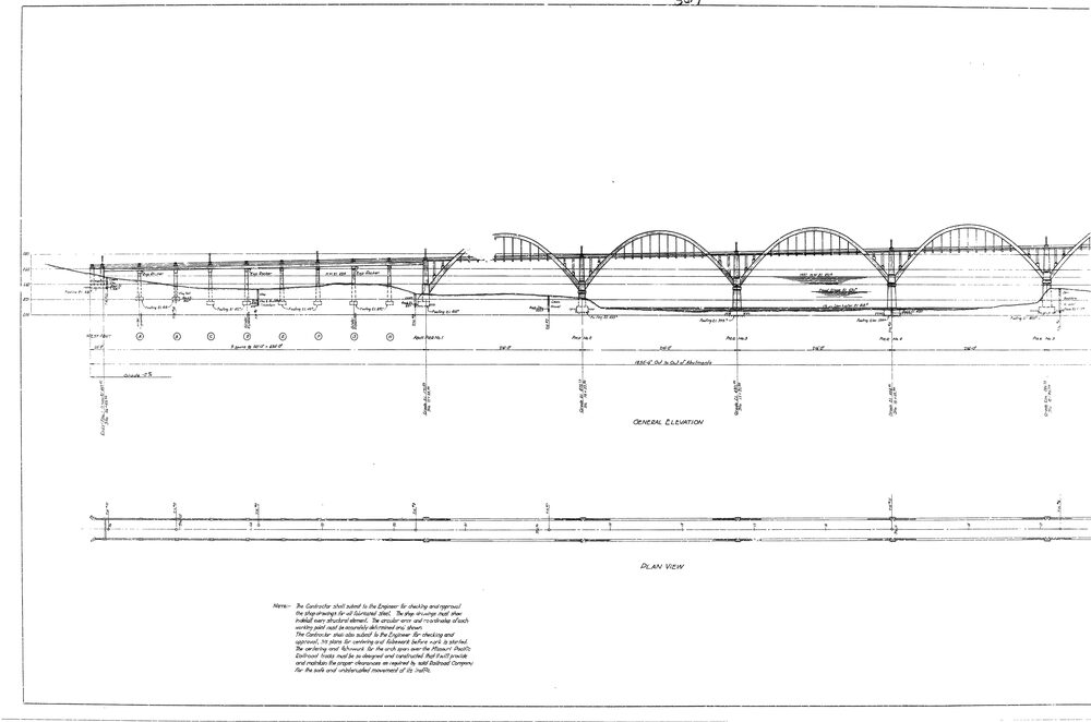 Cotter Bridge Blueprints page 03, arch design.