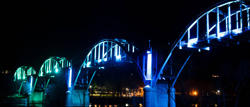 Historic Cotter Bridge at night
