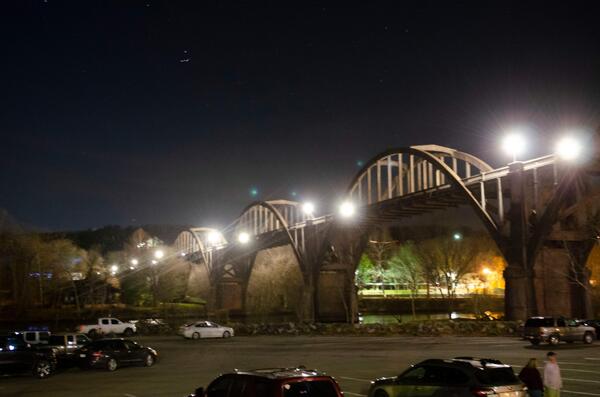 Cotter Bridge before it was relit.