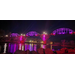 Cotter Bridge lit up in pink and purple; photo by Mark Clark